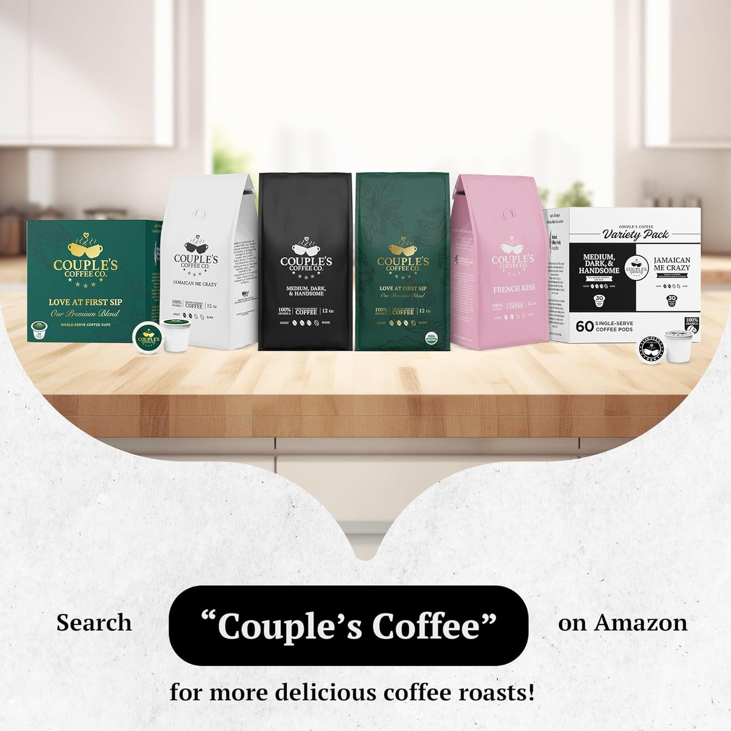 Couple's Coffee Jamaican Me Crazy and Medium Dark Roasted