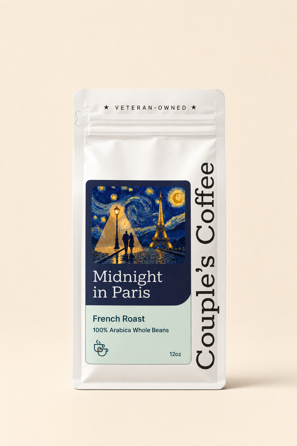 Midnight in Paris French Roast Whole Bean Coffee lifestyle shot