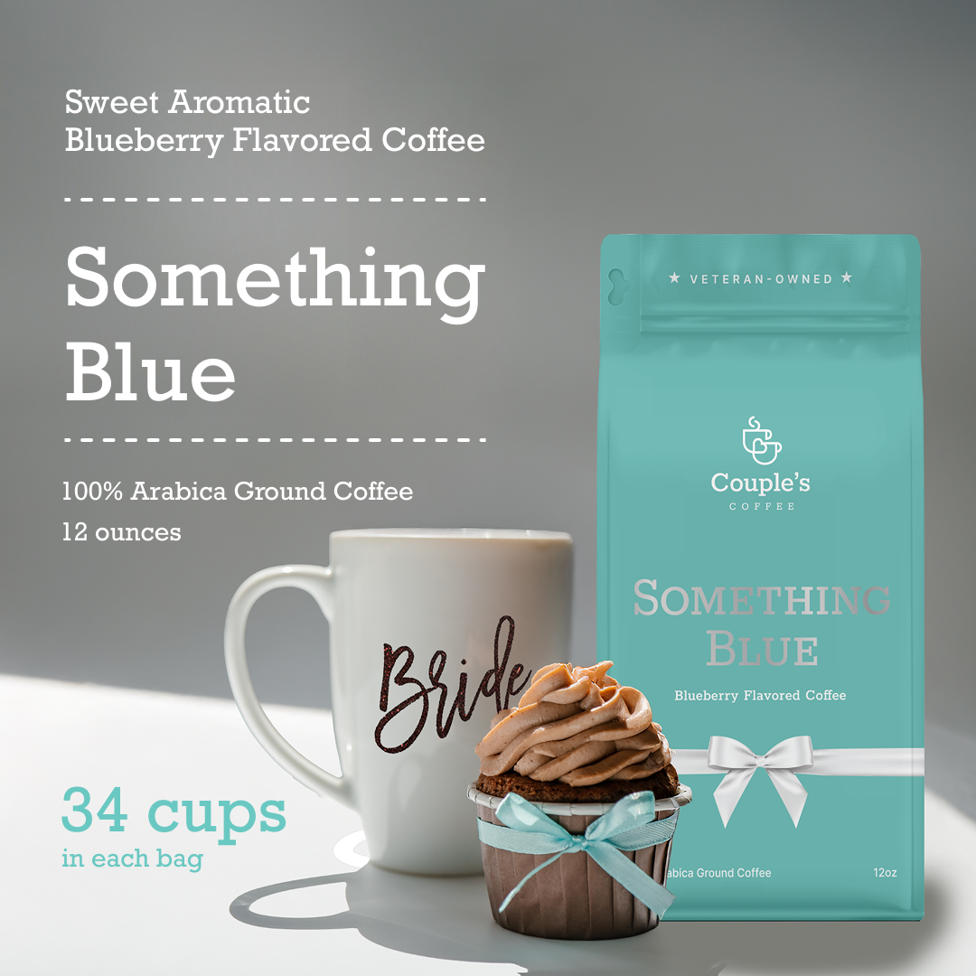 Couple’s Coffee Blueberry Flavored Ground Coffee | Something Blue Medium Roast Coffee | Perfect Gift for Bride & Bride to Be Gifts | 12oz