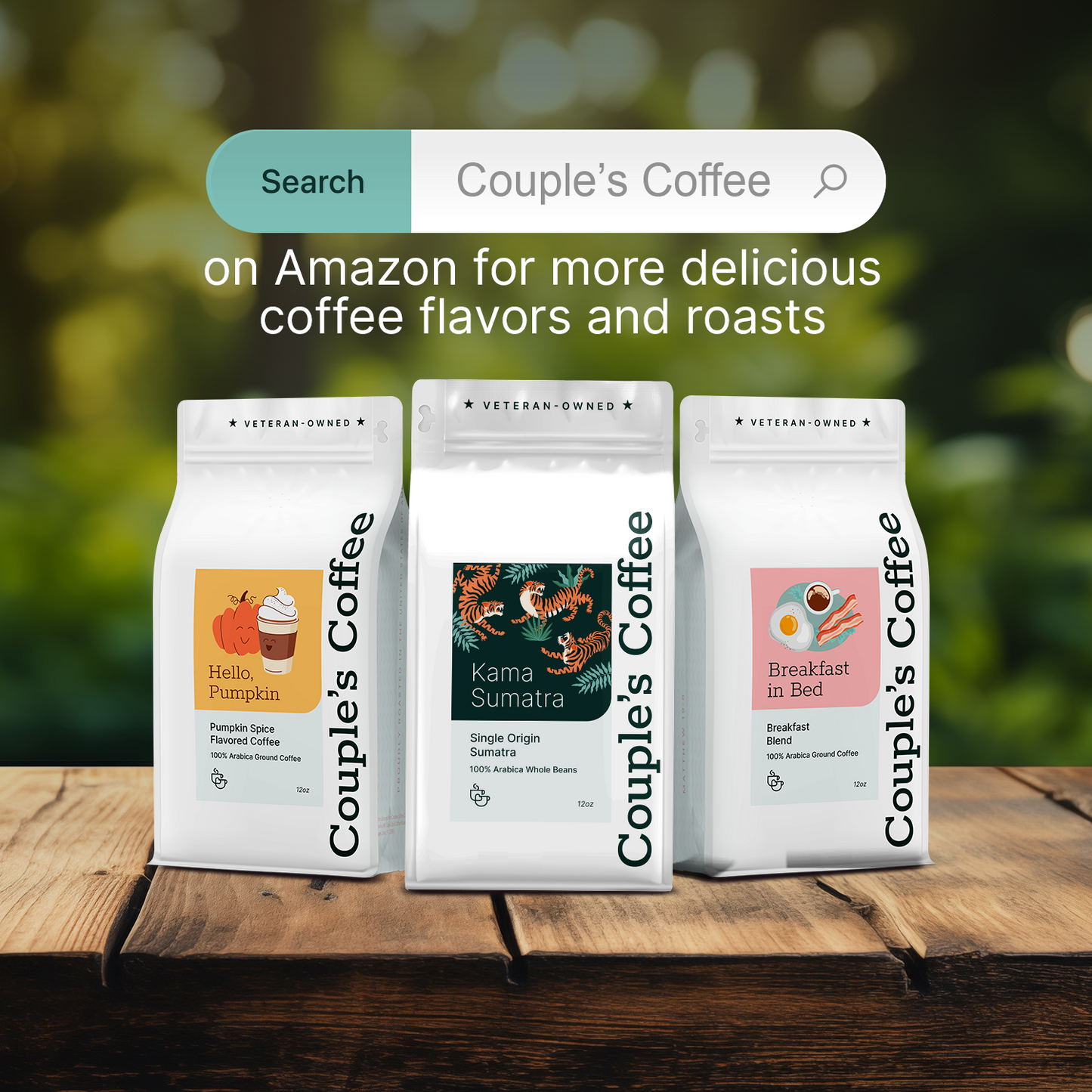 Couple’s Coffee Whole Bean Coffee | Single Origin Sumatra Dark Roast Coffee | Gives Back to Military Families | Made with 100% Arabica Beans | 12oz