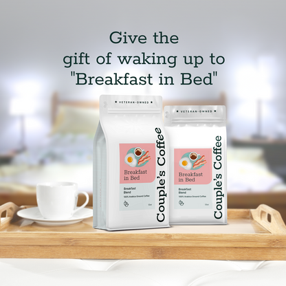 Couple’s Coffee Ground Coffee | Breakfast Blend Light to Medium Roast Coffee | Gives Back to Military Families | Breakfast in Bed | Made with 100% Arabica Beans | 12oz