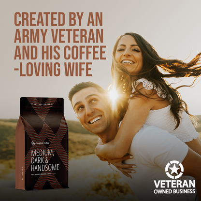 Medium, Dark and Handsome Coffee | Medium-Dark Roast | Ground Coffee 12oz