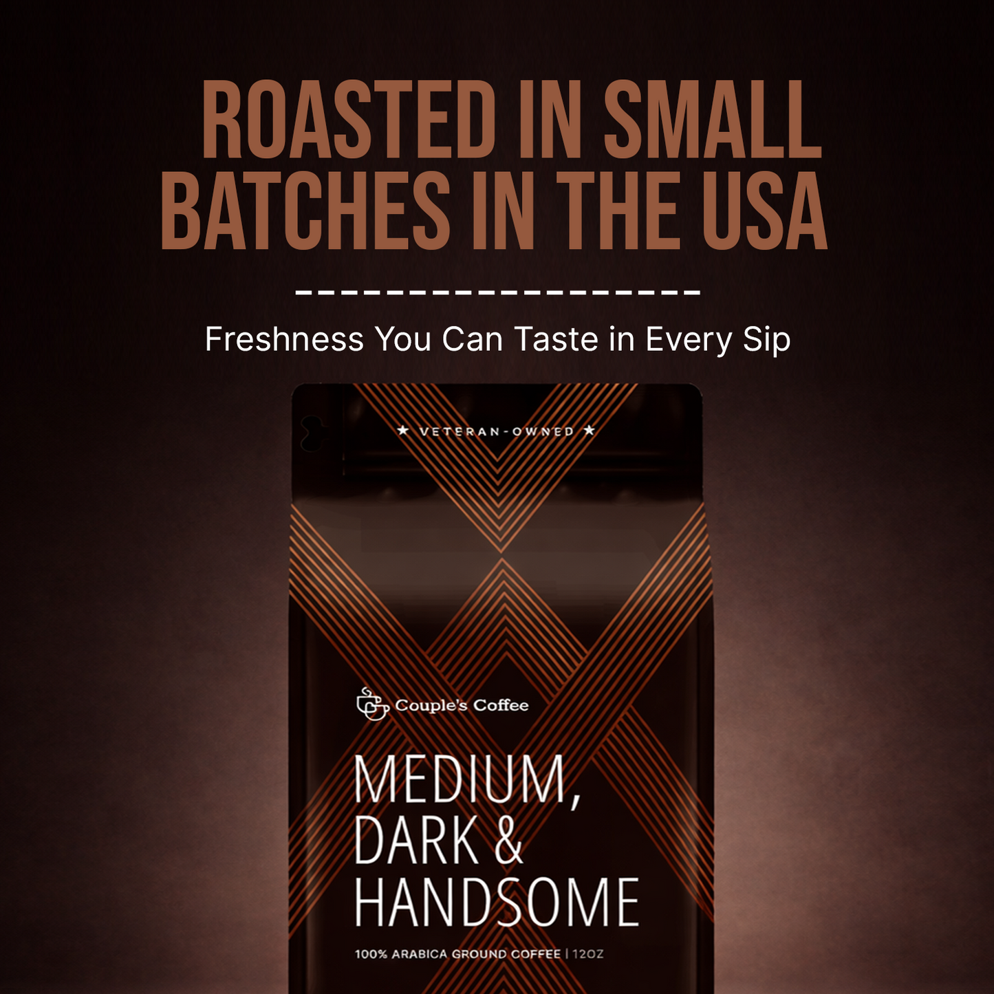 Medium, Dark and Handsome Coffee | Medium-Dark Roast | Ground Coffee 12oz