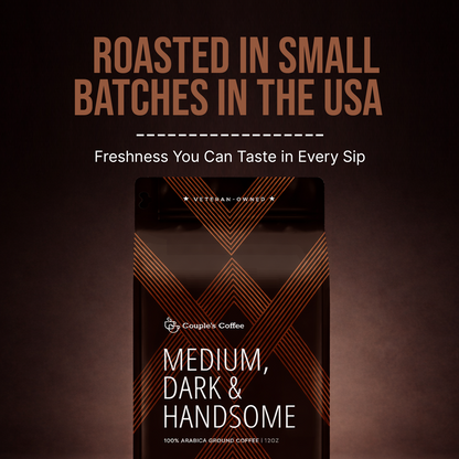 Medium, Dark and Handsome Coffee | Medium-Dark Roast | Ground Coffee 12oz
