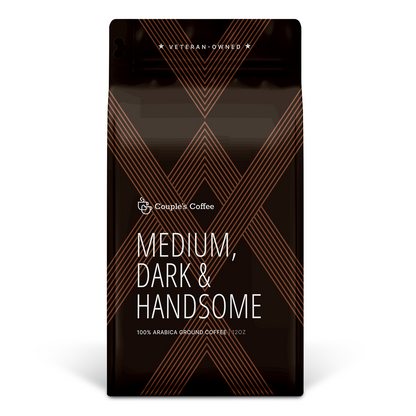 Medium, Dark and Handsome Coffee | Medium-Dark Roast | Ground Coffee 12oz