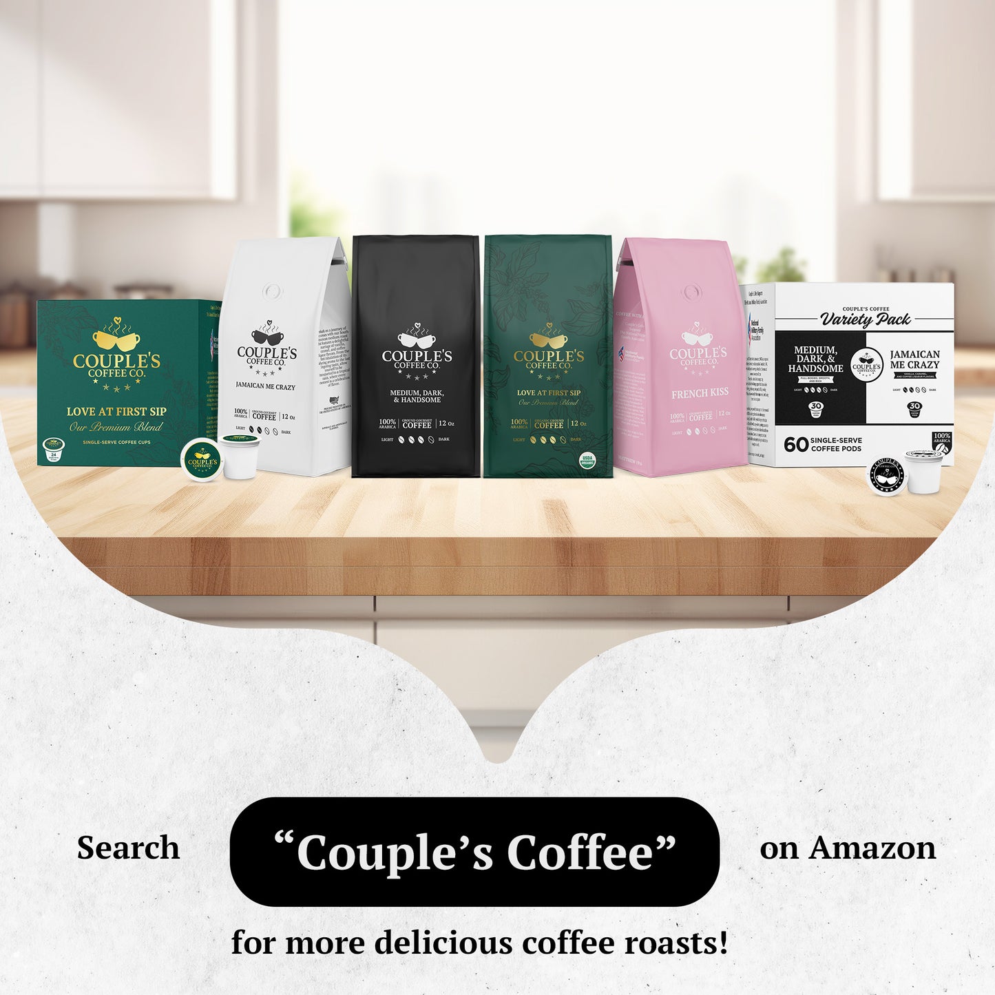 Couple’s Coffee Organic Ground Coffee | Fair Trade Organic Guatemalan Medium-Dark Roast | Gives Back to Military Families | Love at First Sip | Made with 100% Arabica Beans | 12oz