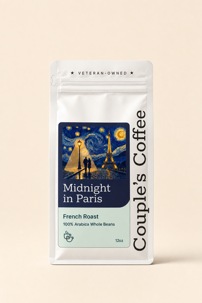Midnight in Paris French Roast Whole Bean Coffee lifestyle shot