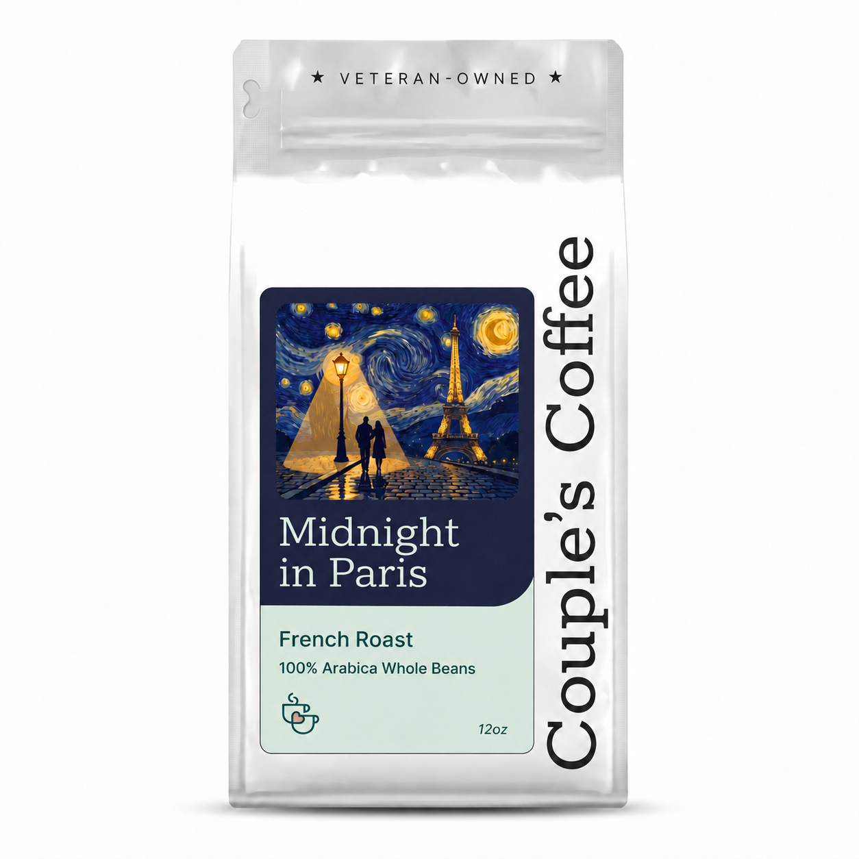 Midnight in Paris French Roast Whole Bean Coffee 12oz bag